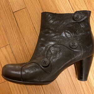 Clarks black leather ankle boots
